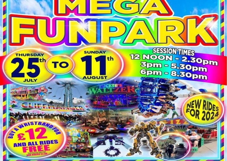 Poster advertising Birstall Mega Funpark